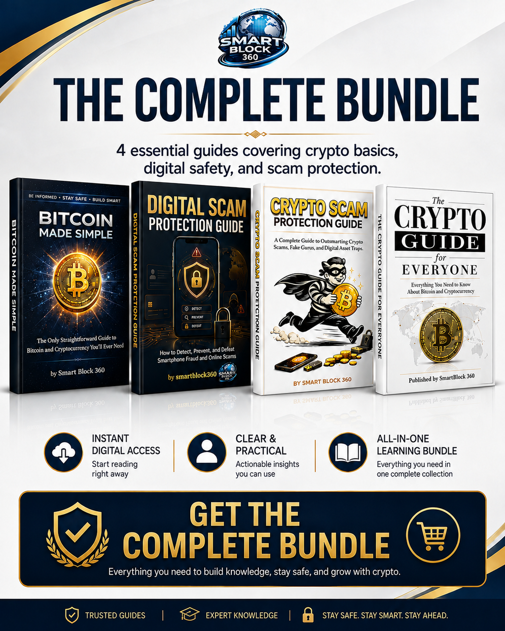 Crypto Digital Asset Bundle | Bitcoin, Cryptocurrency & Digital Safety – 4 Guide Collection