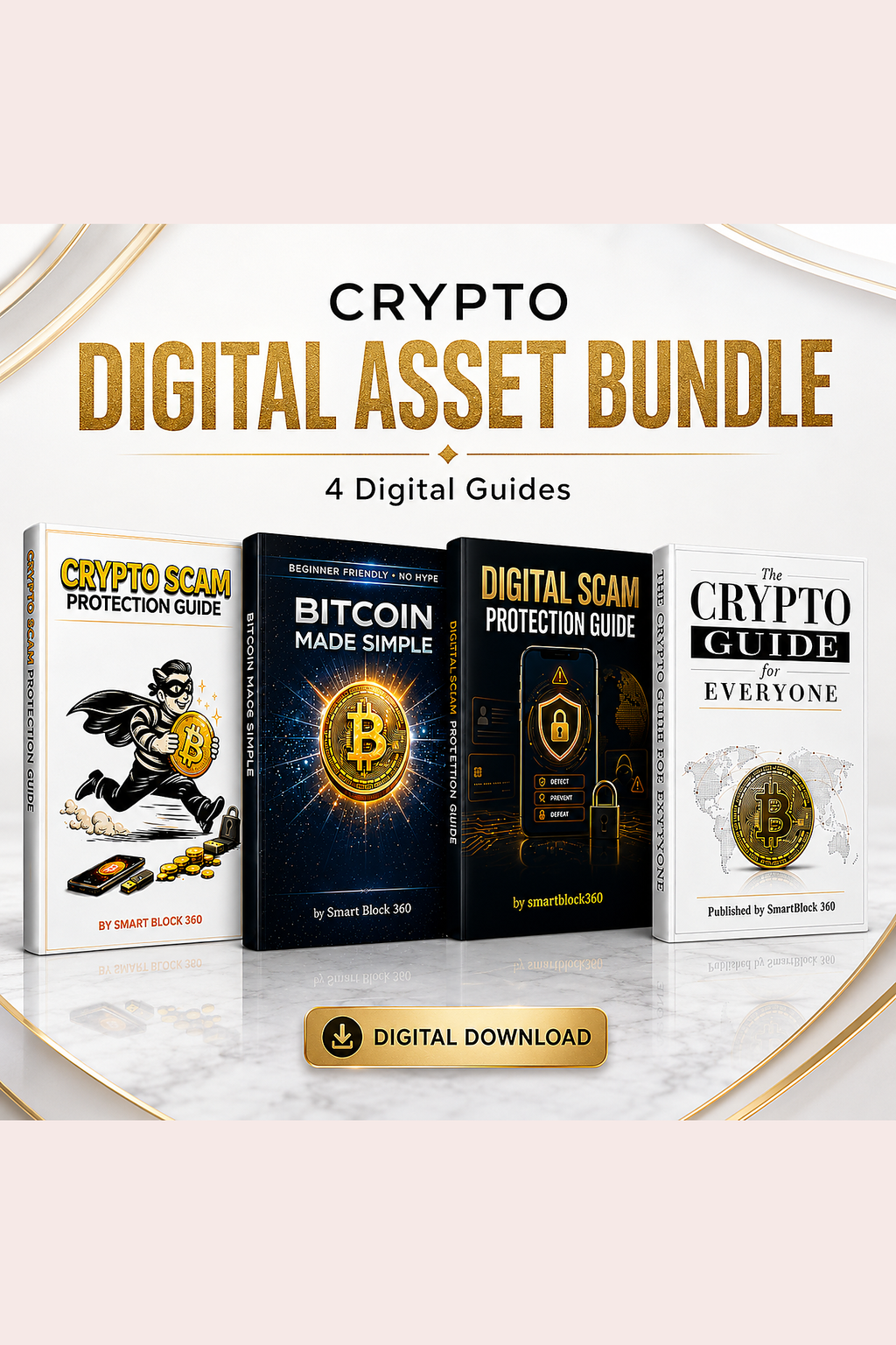 Crypto Digital Asset Bundle | Bitcoin, Cryptocurrency & Digital Safety – 4 Guide Collection